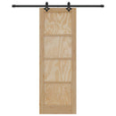 Skydedør Naturfarvet og sort 73,5 x 211 cm Massivt fyrretræ