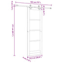 Skydedør Naturfarvet og sort 73,5 x 211 cm Massivt fyrretræ