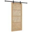 Skydedør Naturfarvet og sort 86 x 198,5 cm Massivt fyrretræ