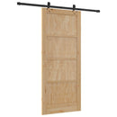 Skydedør Naturfarvet og sort 86 x 198,5 cm Massivt fyrretræ