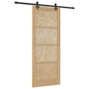Skydedør Naturfarvet og sort 86 x 211 cm Massivt fyrretræ