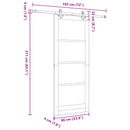 Skydedør Naturfarvet og sort 86 x 211 cm Massivt fyrretræ