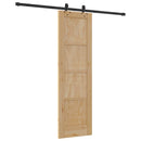 Skydedør Naturfarvet og sort 61 x 198,5 cm Massivt fyrretræ