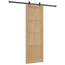 Skydedør Naturfarvet og sort 73,5 x 211 cm Massivt fyrretræ