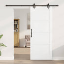 Skydedør Hvid og sort 83 x 202 cm Massivt fyrretræ