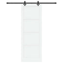 Skydedør Hvid og sort 83 x 232 cm Massivt fyrretræ