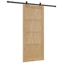 Skydedør Naturfarvet og sort 86 x 198,5 cm Massivt fyrretræ