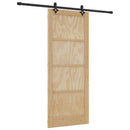 Skydedør Naturfarvet og sort 86 x 211 cm Massivt fyrretræ