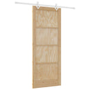 Skydedør Natur og hvid 86 x 211 cm Massivt fyrretræ