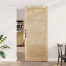Skydedør Natur og hvid 86 x 211 cm Massivt fyrretræ