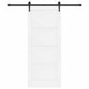 Skydedør ORKDAL 83 x 202 cm Massivt fyrretræ Hvid og sort