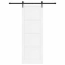 Skydedør ORKDAL 83 x 232 cm Massivt fyrretræ Hvid og sort