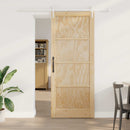 Skydedør ORKDAL 86 x 211 cm Massivt fyrretræ Natur og hvid