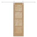 Skydedør ORKDAL 61 x 198,5 cm Massivt fyrretræ Natur og hvid
