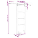 Skydedør ORKDAL 83 x 232 cm Massivt fyrretræ Hvid