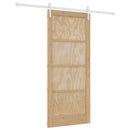 Skydedør ORKDAL 86 x 198,5 cm Massivt fyrretræ Natur og hvid