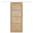 Skydedør ORKDAL 86 x 211 cm Massivt fyrretræ Natur og hvid