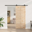 Skydedør Naturfarvet 100 x 208 cm Massivt fyrretræ
