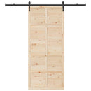 Skydedør Naturfarvet 80 x 208 cm Massivt fyrretræ