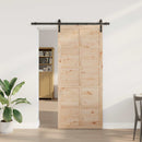 Skydedør Naturfarvet 80 x 208 cm Massivt fyrretræ