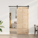 Skydedør Naturfarvet 80 x 208 cm Massivt fyrretræ
