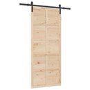 Skydedør Naturfarvet 80 x 208 cm Massivt fyrretræ
