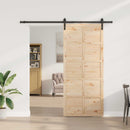 Skydedør Naturfarvet 90 x 208 cm Massivt fyrretræ