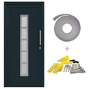 Hoveddør 98 x 208 cm PVC Antracit