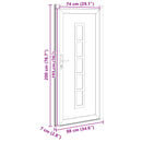 Hoveddør Antracit 88 x 200 cm PVC