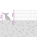 Havehegn med pæle 48 pcs 95 x 30 cm Mesh Galvaniseret stål Sølv
