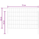 Havehegn med pæle 48 pcs 75 x 50 cm Mesh Galvaniseret stål Sølv