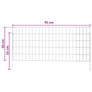 Havehegn med pæle 24 pcs 115 x 50 cm Mesh Galvaniseret stål
