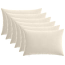 Kastpude 6 stk. HEERLEN Cremefarvet 30 x 50 cm Chenille Stof