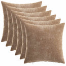 Pude 6 stk. HEERLEN Brun 35 x 35 cm Chenille Stof