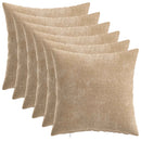 Pude 6 stk. HEERLEN Gråbrun 35 x 35 cm Chenille Stof