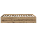 Sengestel med opbevaring Artisan-eg 140 x 190 cm