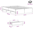 Sengestel med opbevaring Artisan-eg 140 x 190 cm