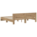 Sengestel med hovedgærde med hovedgærde Artisan-eg 200 x 200 cm