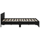 Sengeramme med sengegavl Sort eg 160 x 200 cm Konstrueret træ
