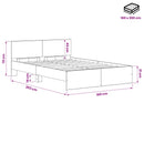 Sengeramme med sengegavl Sort eg 160 x 200 cm Konstrueret træ