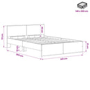 Sengeramme med sengegavl Gammelt træ 140 x 200 cm