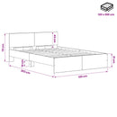 Sengeramme med sengegavl Sort eg 120 x 200 cm Konstrueret træ