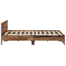Sengeramme med sengegavl Gammelt træ 140 x 190 cm