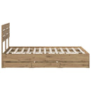 Bed Frame with Storage and Headboard Artisan Oak 120 x 200 cm