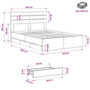 Bed Frame with Storage and Headboard Artisan Oak 120 x 200 cm