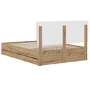 Bed Frame with Storage and Headboard Artisan Oak 120 x 200 cm