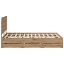 Bed Frame with Storage and Headboard Artisan Oak 120 x 200 cm
