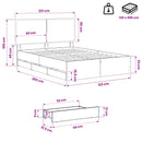 Bed Frame with Storage and Headboard Artisan Oak 120 x 200 cm