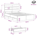 Bed Frame with Storage and Headboard Artisan Oak 160 x 200 cm