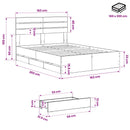 Bed Frame with Storage and Headboard Artisan Oak 160 x 200 cm